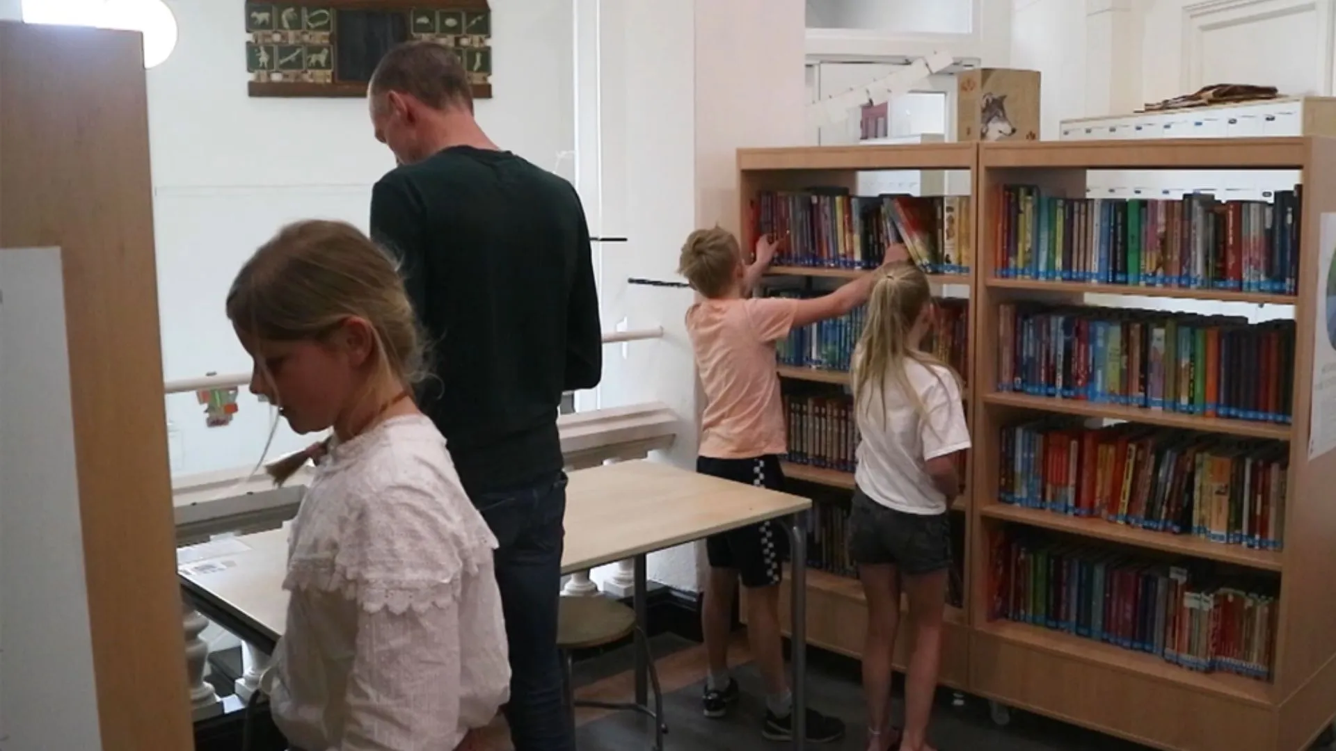 Students in the school library